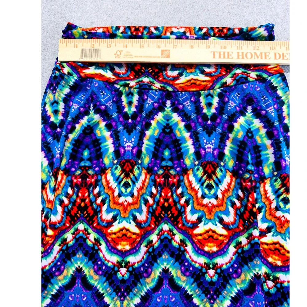 Counterparts Signature Studio M USA Colorful Abstract Maxi Skirt Pull On Boho